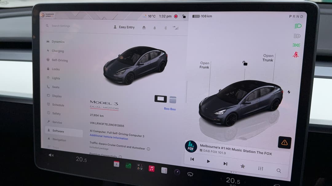 2022 Tesla Model 3 Performance, Automatic, 27854 km, Odometer View