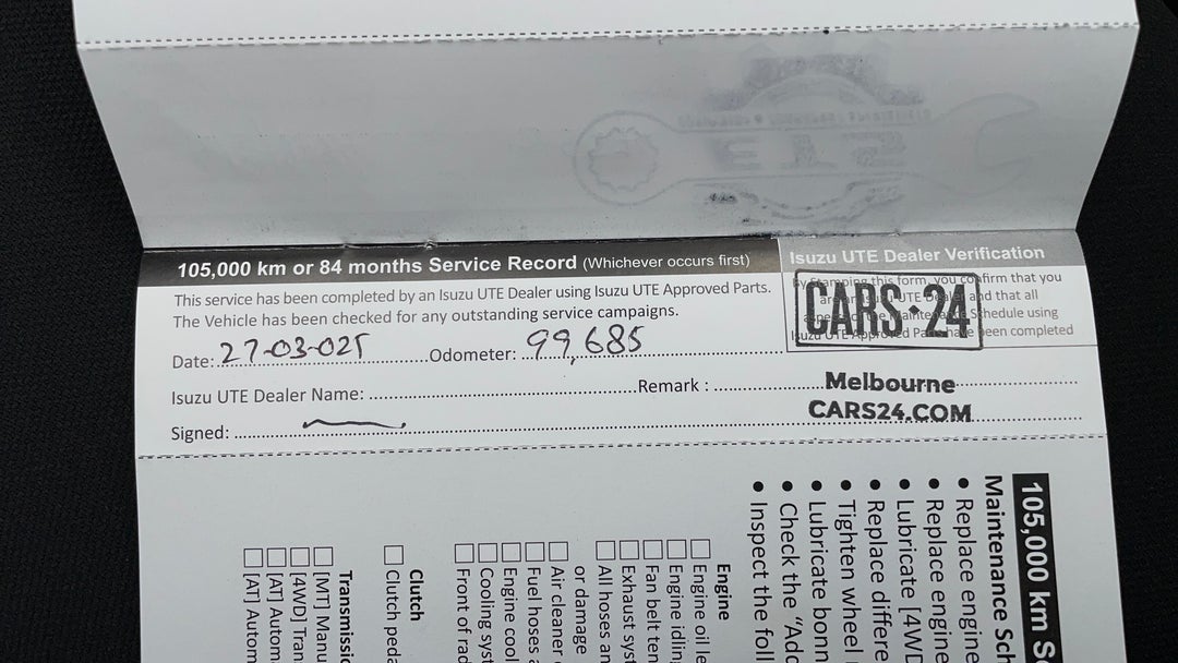 2021 Isuzu D-MAX Sx (4x4), Automatic, 99691 km, Service History