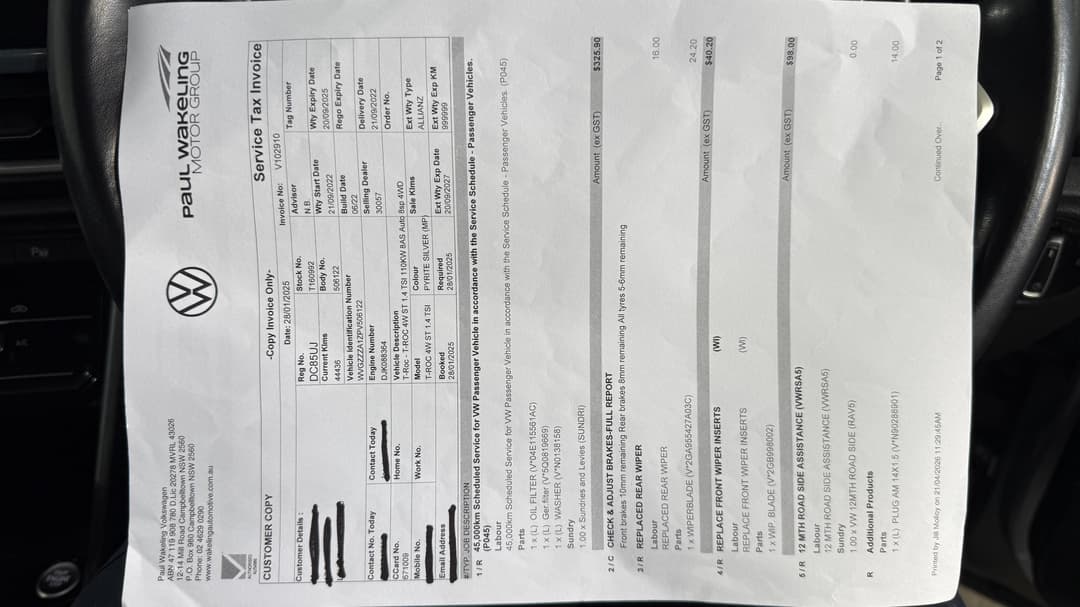 Service History