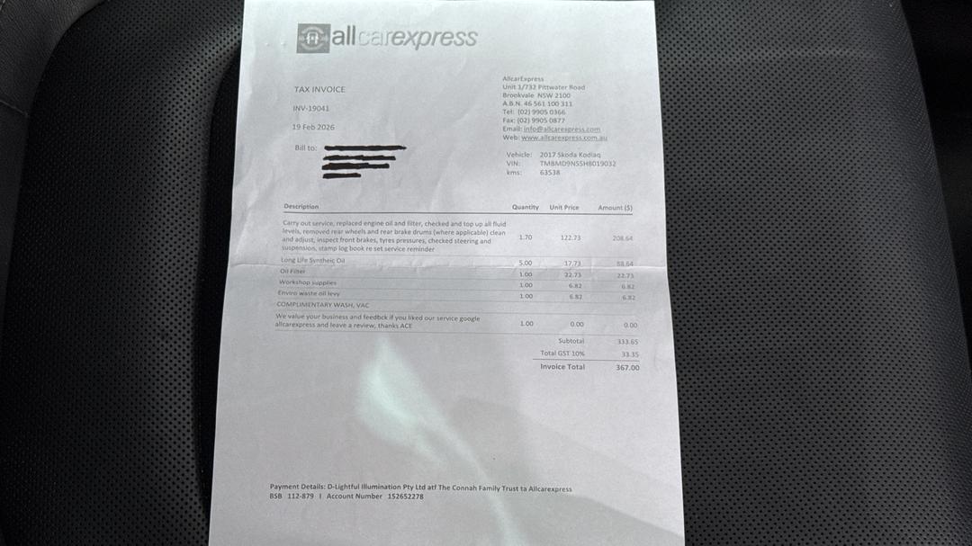 2017 SKODA Kodiaq 132 Tsi (4x4), Automatic, 64054 km, Service History