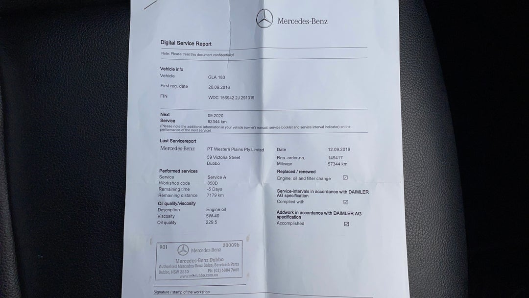 2016 Mercedes-benz GLA 180, Automatic, 105222 km, Service History