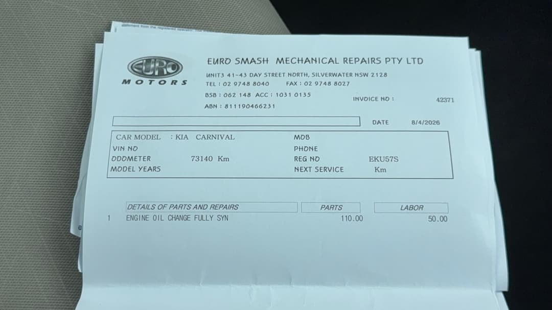 2020 Kia Carnival S, Automatic, 84008 km, Service History