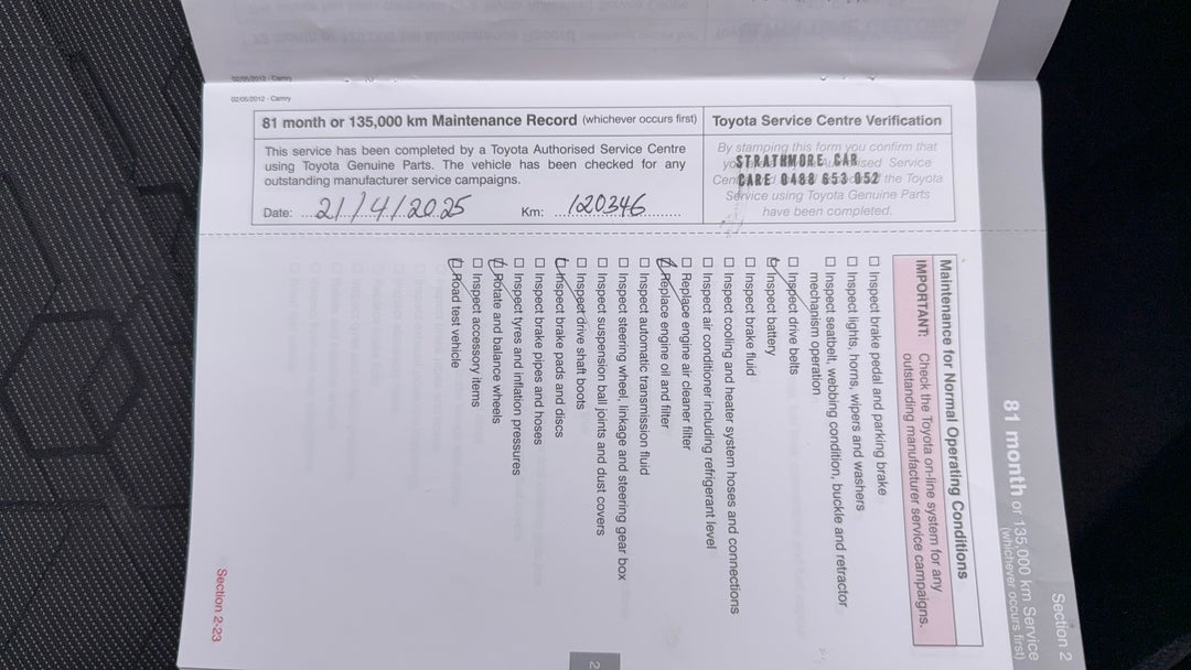 2013 Toyota Camry Altise, Automatic, 125483 km, Service History