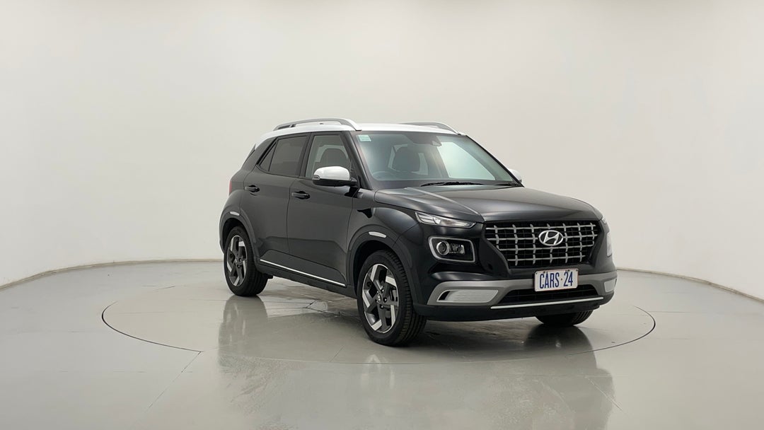 2022 Hyundai Venue Elite (black) Two-tone Roof, Automatic, 33881 km, Right Front Diagonal (45- Degree) View