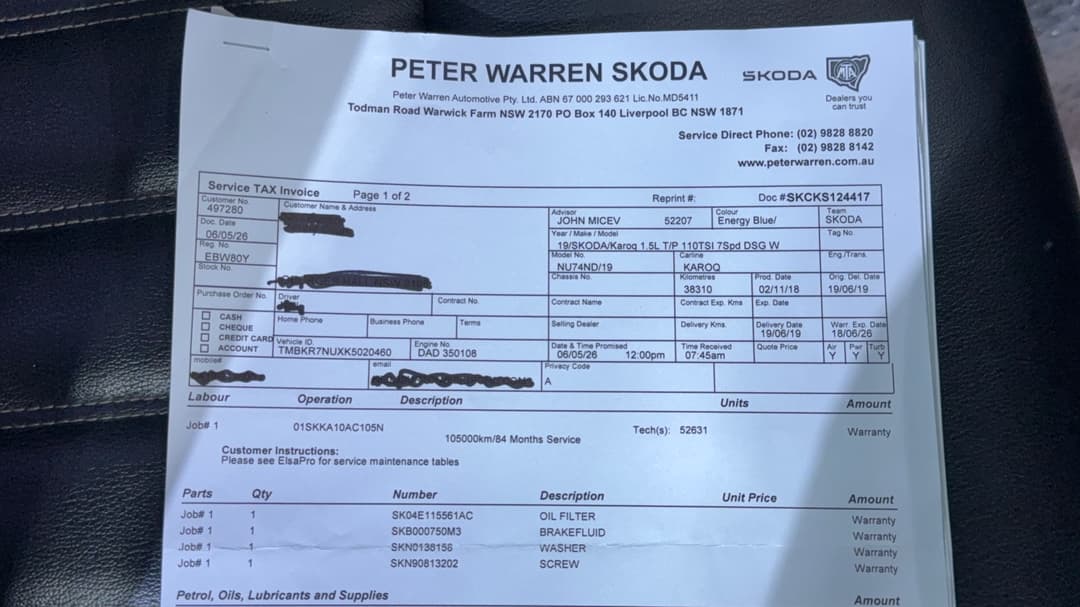 2018 SKODA Karoq 1.5 110tsi, Automatic, 40698 km, Service History