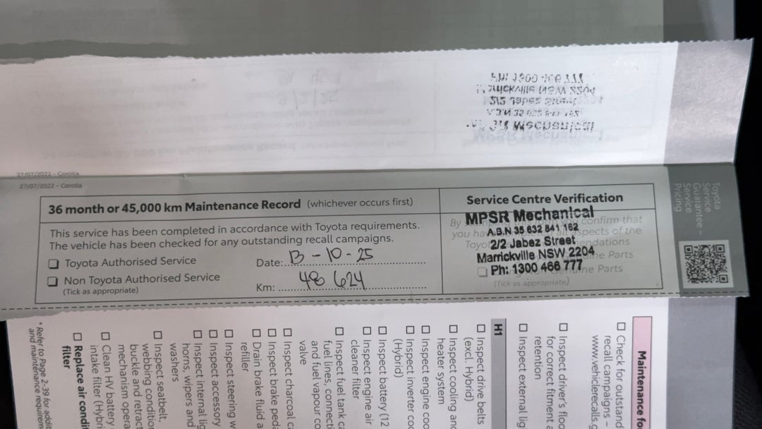 2023 Toyota Corolla Ascent Sport Hybrid, Automatic, 53883 km, Service History