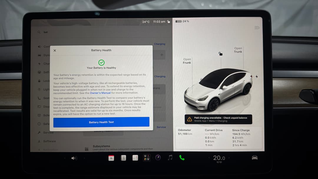 2023 Tesla Model Y Rear-wheel Drive, Automatic, 51169 km, Car Battery Health