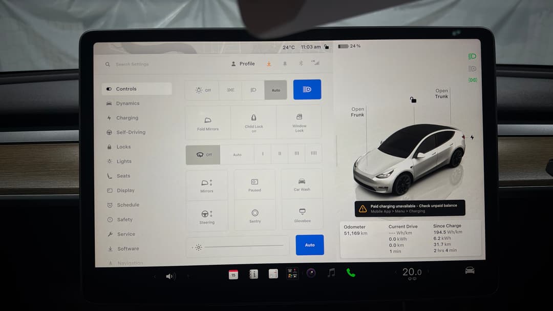 2023 Tesla Model Y Rear-wheel Drive, Automatic, 51169 km, Utility Switches/Buttons