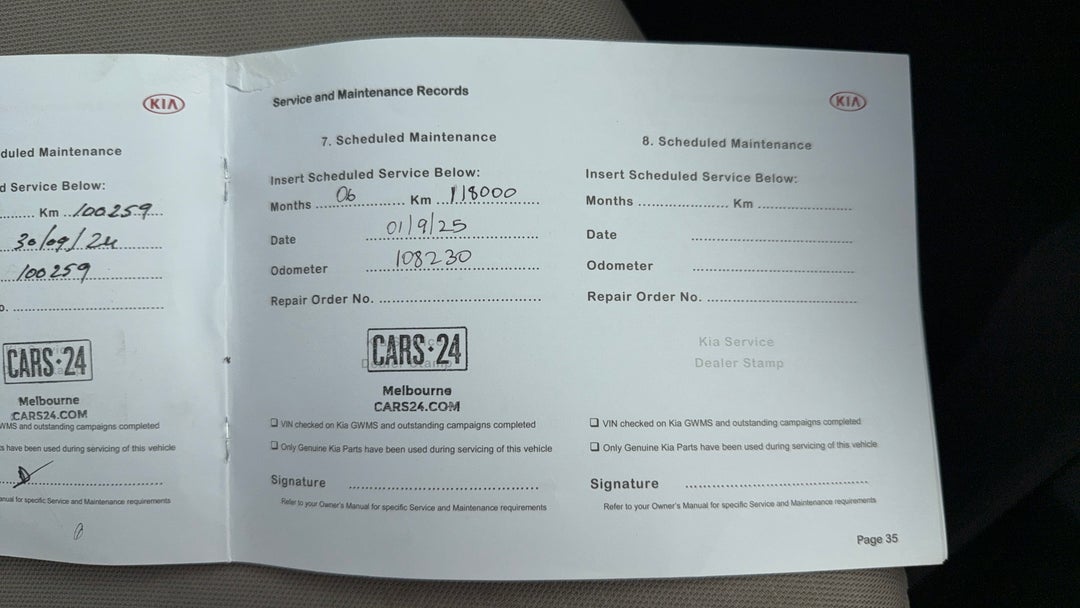 2018 Kia Carnival S, Automatic, 115788 km, Service History