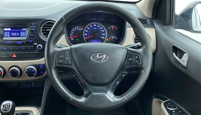 2016 Hyundai Grand i10 ASTA (O) 1.2 KAPPA VTVT, Petrol, Manual, 1,00,058 km, Steering Wheel Close Up