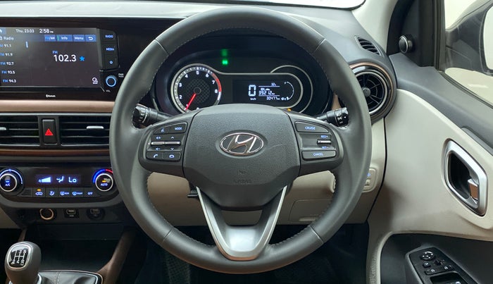 2021 Hyundai AURA SX 1.2 (O), Petrol, Manual, 30,477 km, Steering Wheel Close Up