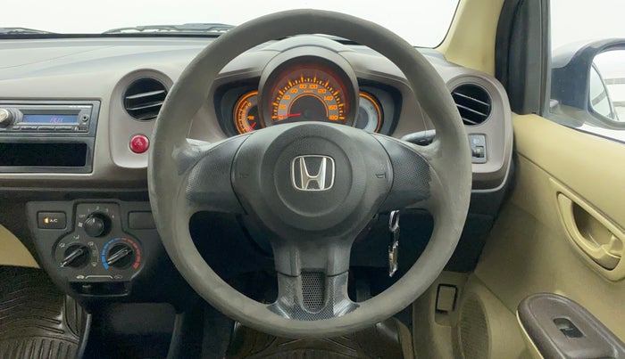 2013 Honda Brio E MT, Petrol, Manual, 1,01,340 km, Steering Wheel Close Up