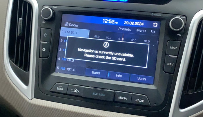 2019 Hyundai Creta SX 1.6 DIESEL, Diesel, Manual, 56,326 km, Infotainment system - GPS Card not working/missing
