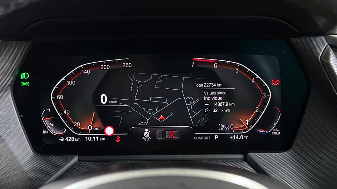 2021 BMW 1 18i M Sport, Automatic, 22734 km, Odometer View