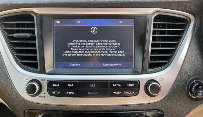 2018 Hyundai Verna 1.6 VTVT SX (O) AT, Petrol, Automatic, 50,858 km, Infotainment system - GPS Card not working/missing