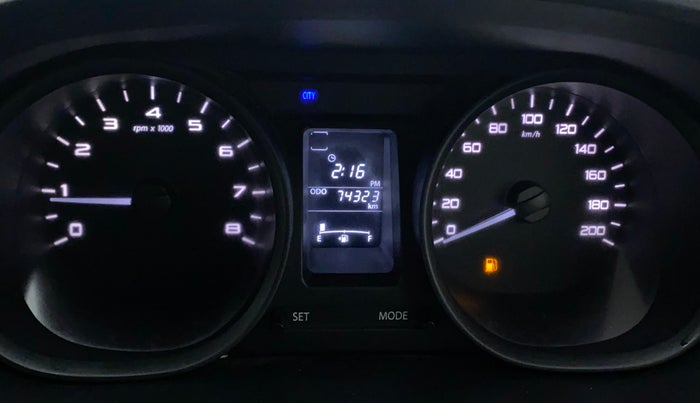 2016 Tata Tiago XT PETROL, Petrol, Manual, 74,323 km, Odometer Image