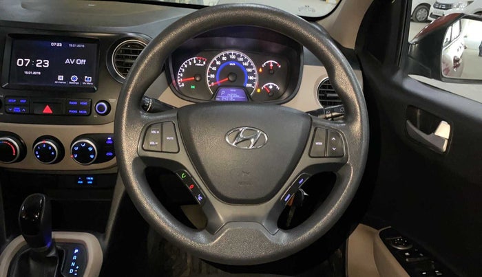 2017 Hyundai Grand i10 SPORTZ (O) AT 1.2 KAPPA VTVT, Petrol, Automatic, 23,999 km, Steering Wheel Close Up