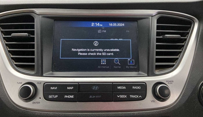 2018 Hyundai Verna 1.6 VTVT SX (O) AT, Petrol, Automatic, 53,602 km, Infotainment system - GPS Card not working/missing