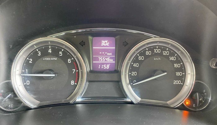 2018 Maruti Ciaz DELTA 1.4 MT PETROL, Petrol, Manual, 75,630 km, Odometer Image