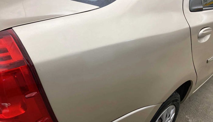 2012 Toyota Etios G, Petrol, Manual, 1,08,059 km, Right quarter panel - Slightly dented