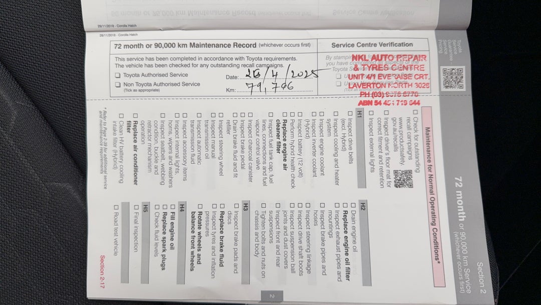 2019 Toyota Corolla Ascent Sport, Automatic, 87401 km, Service History