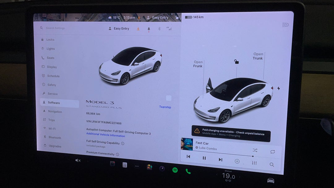 2021 Tesla Model 3 Standard Range Rwd, Automatic, 66984 km, Odometer View