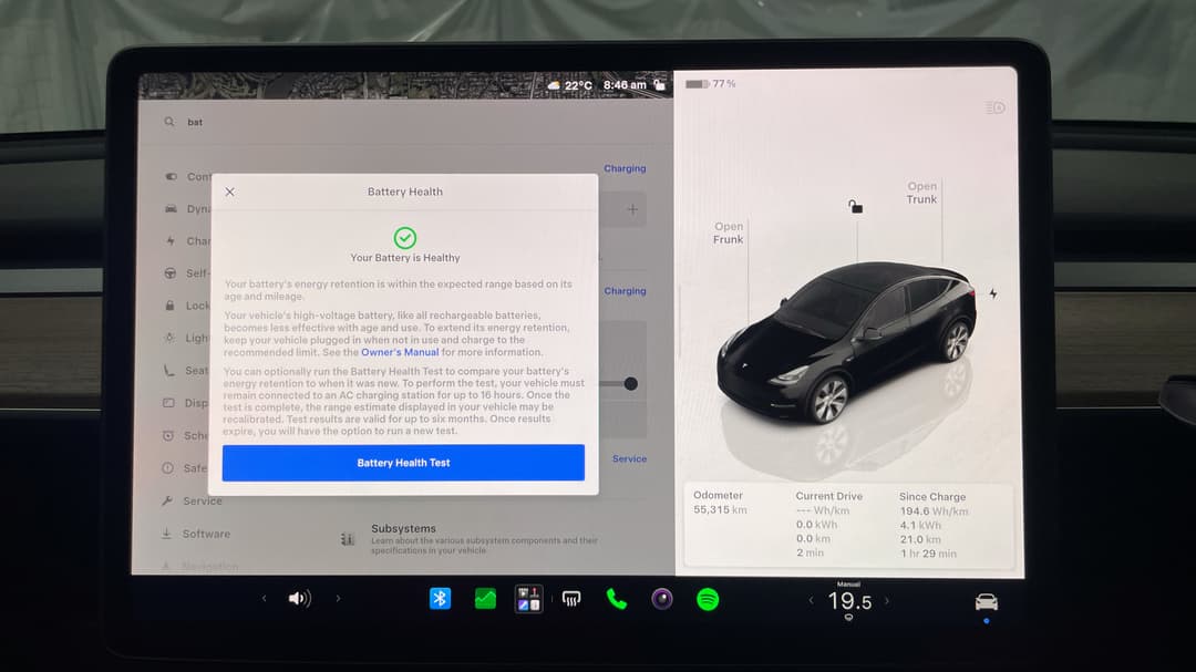 2023 Tesla Model Y Rear-wheel Drive, Automatic, 55315 km, Car Battery Health