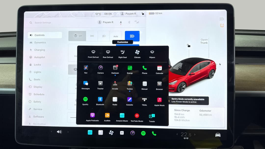 2021 Tesla Model 3 Standard Range Plus RWD, Automatic, 52458 km, Infotainment System