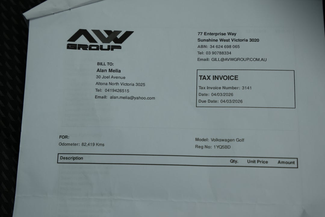 2018 Volkswagen Golf 110 Tsi Trendline, Automatic, 82627 km, Service History