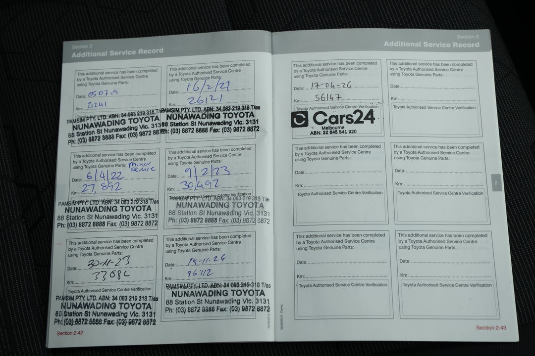 2013 Toyota Camry Altise, Automatic, 56151 km, Service History