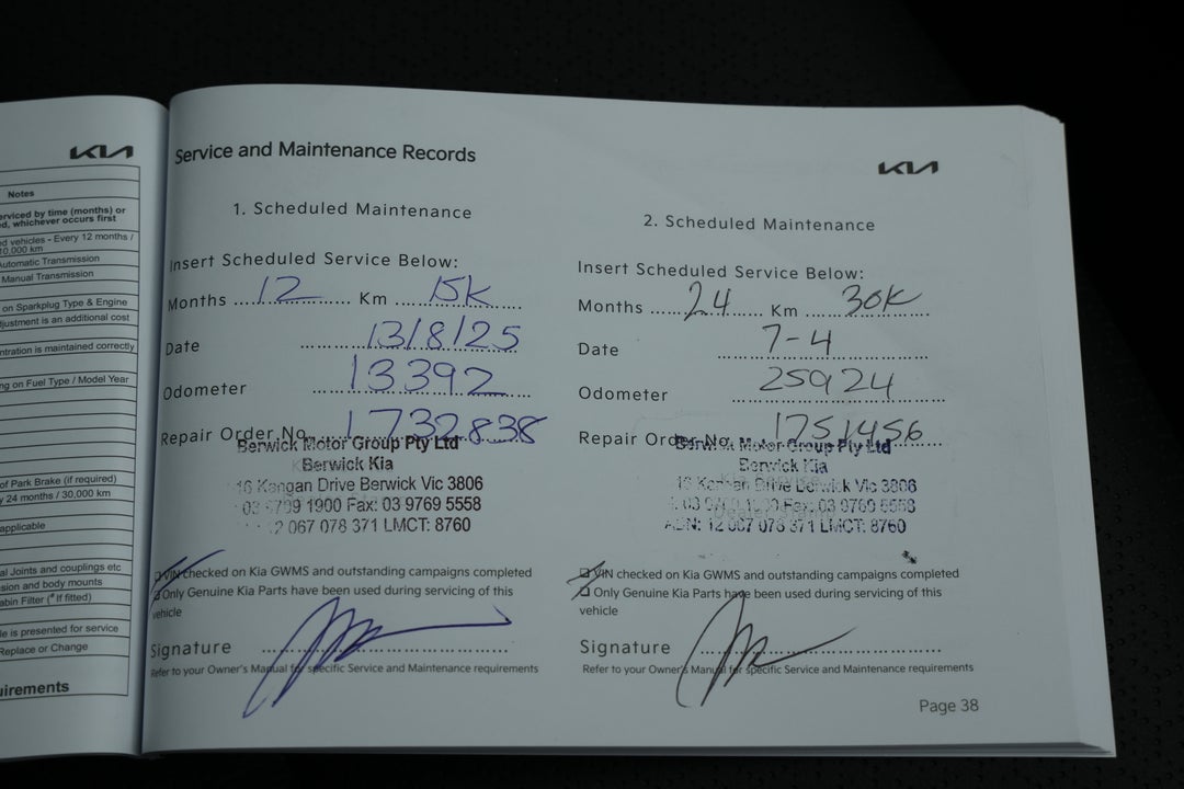 2025 Kia Picanto Gt Line (pe2), Automatic, 26112 km, Service History