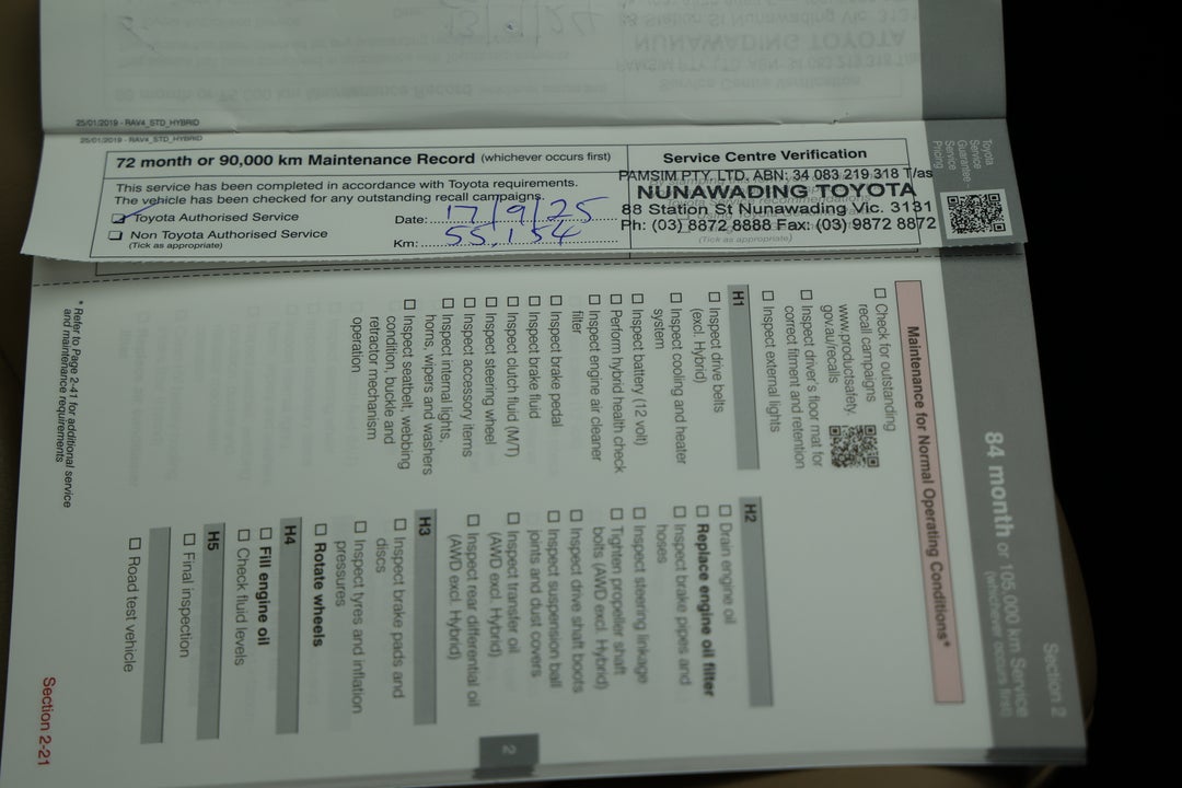 2019 Toyota RAV4 Cruiser (2WD), Automatic, 57685 km, Service History