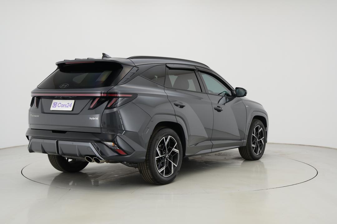 2025 Hyundai Tucson Premium N Line Hybrid (AWD), Automatic, 4403 km, Right Back Diagonal (45- Degree) View