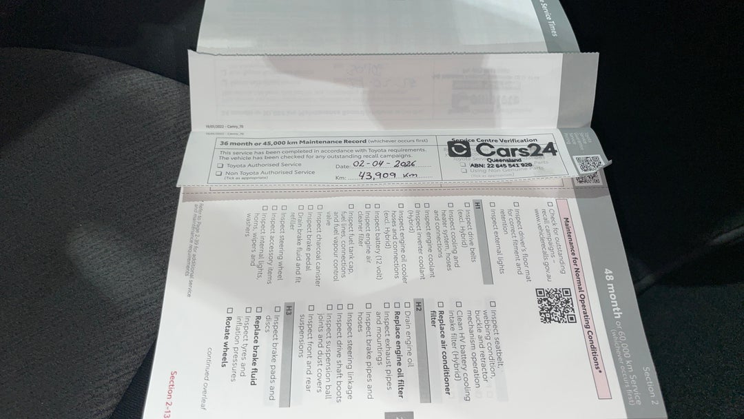 2023 Toyota Camry Ascent, Automatic, 43922 km, Service History