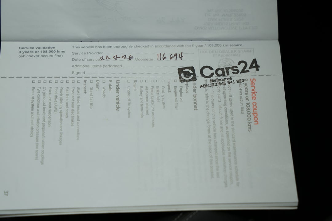 2018 Holden Commodore Vxr, Automatic, 116696 km, Service History