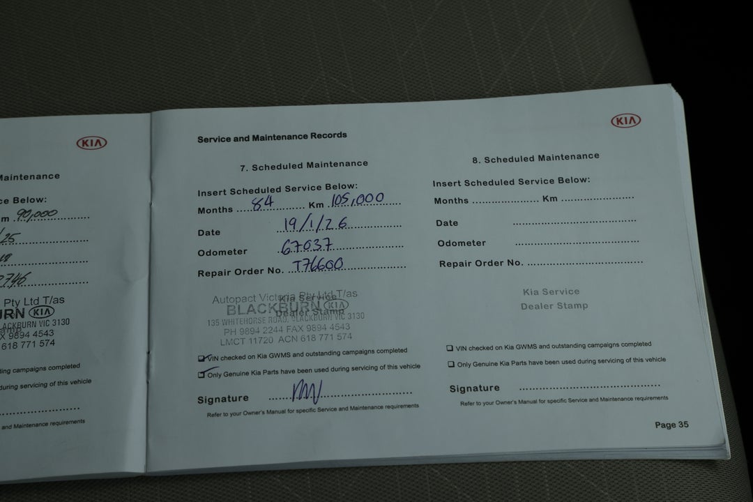 2019 Kia Carnival S, Automatic, 68576 km, Service History