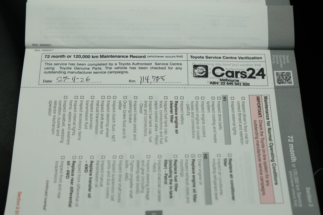 2017 Toyota RAV4 Cruiser (4x4), Automatic, 114770 km, Service History