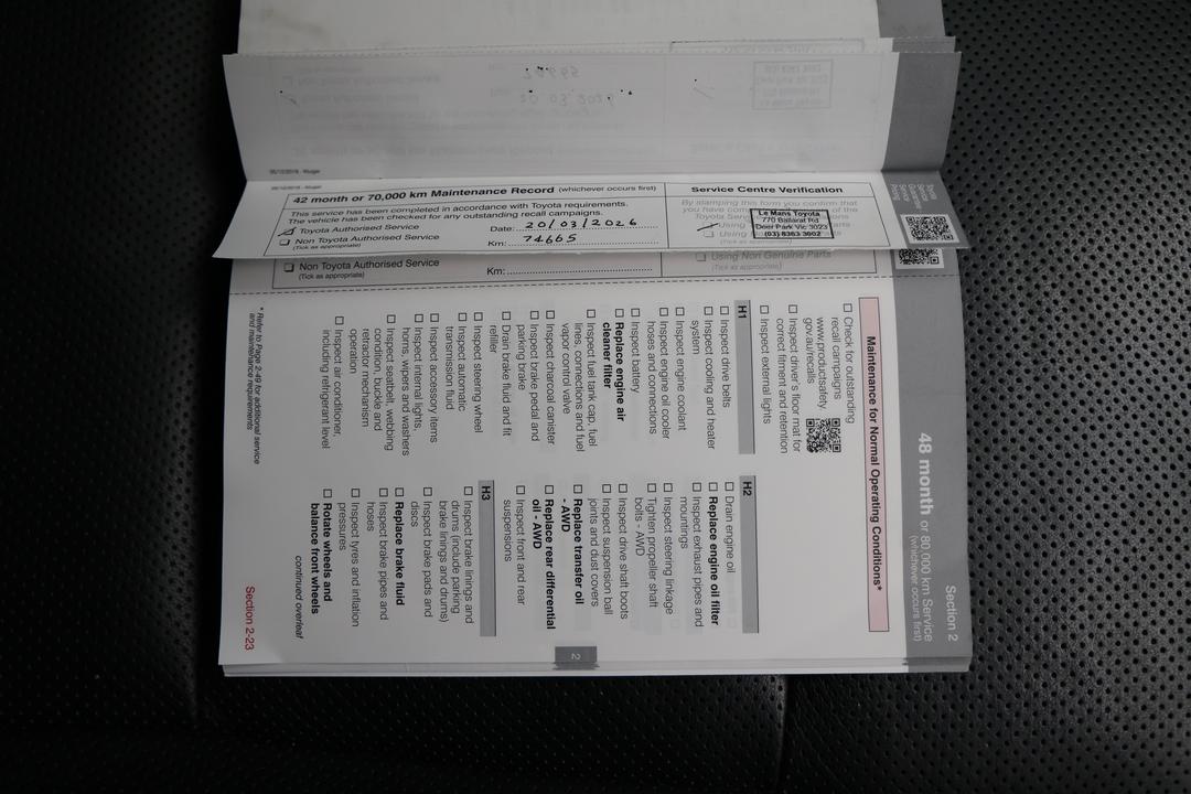 2018 Toyota Kluger Gxl (4x2), Automatic, 75402 km, Service History