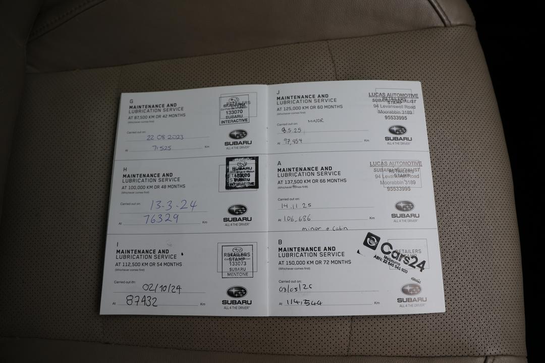 2015 Subaru Liberty 3.6r, Automatic, 114545 km, Service History
