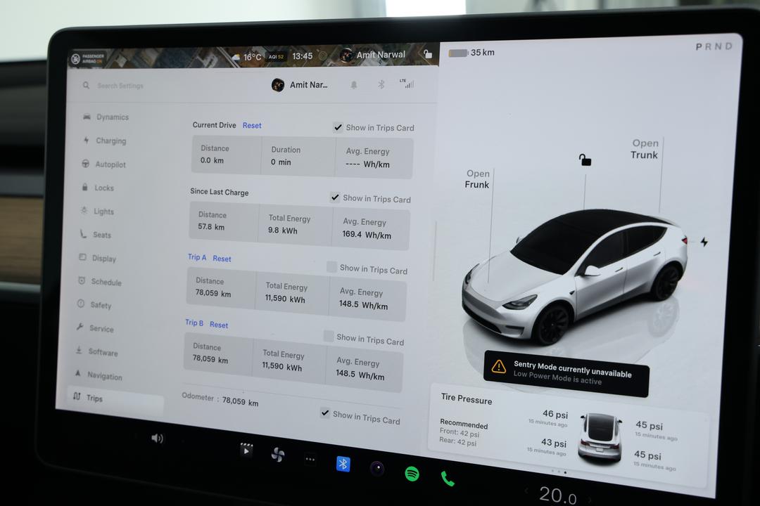2022 Tesla Model Y Rear-wheel Drive, Automatic, 78059 km, Odometer View