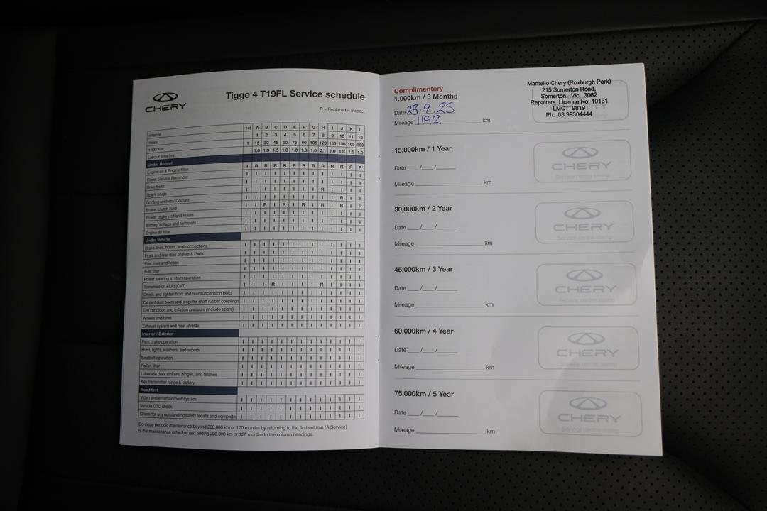2025 Chery Tiggo 4 Ultimate, Automatic, 9207 km, Service History