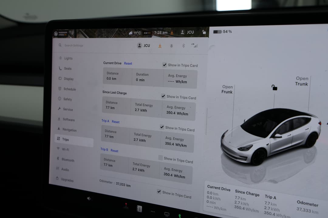 2022 Tesla Model 3 Performance, Automatic, 37333 km, Odometer View