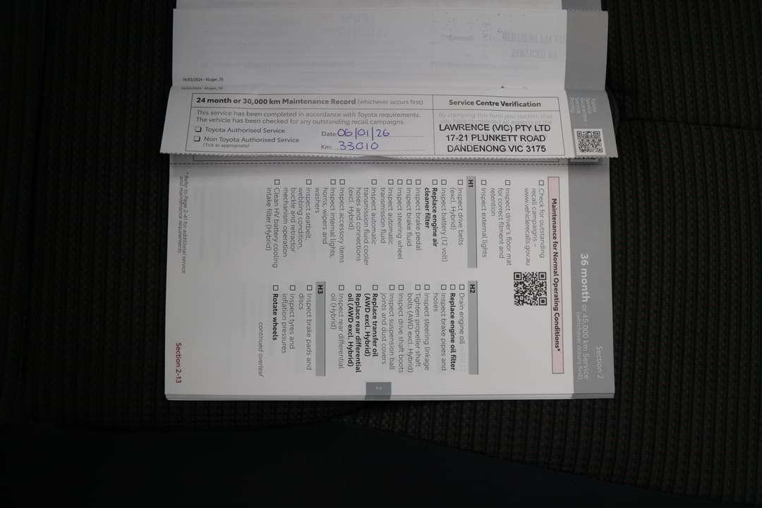 2024 Toyota Kluger Gx AWD, Automatic, 43440 km, Service History