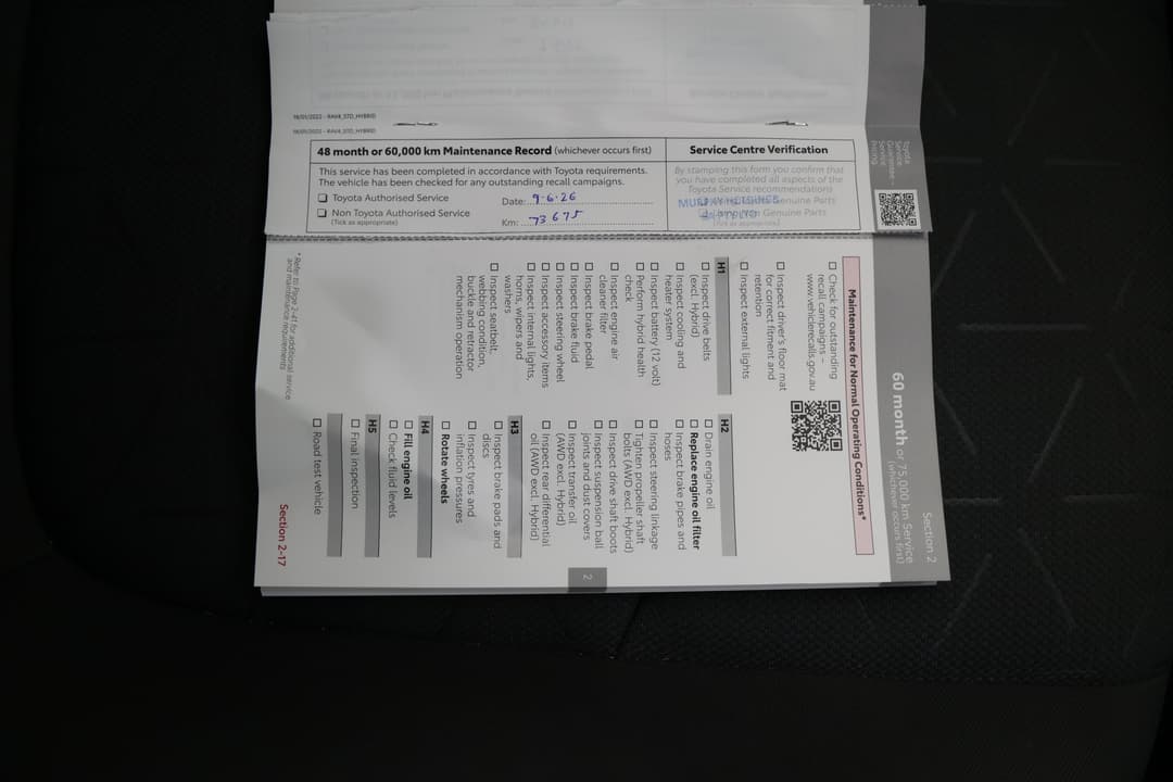 2022 Toyota RAV4 Gxl (2WD), Automatic, 74599 km, Service History