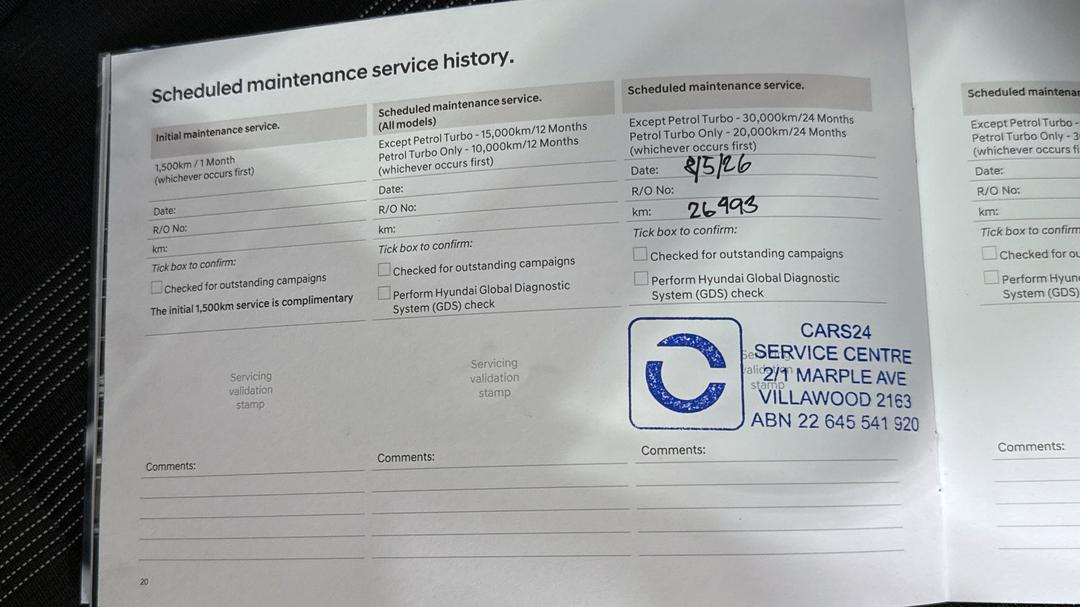 2025 Hyundai Venue Venue, Automatic, 26493 km, Service History