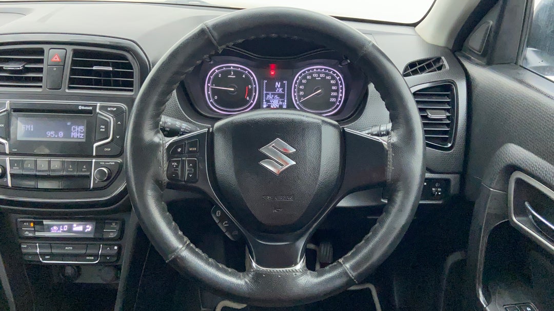 Steering wheel closeup