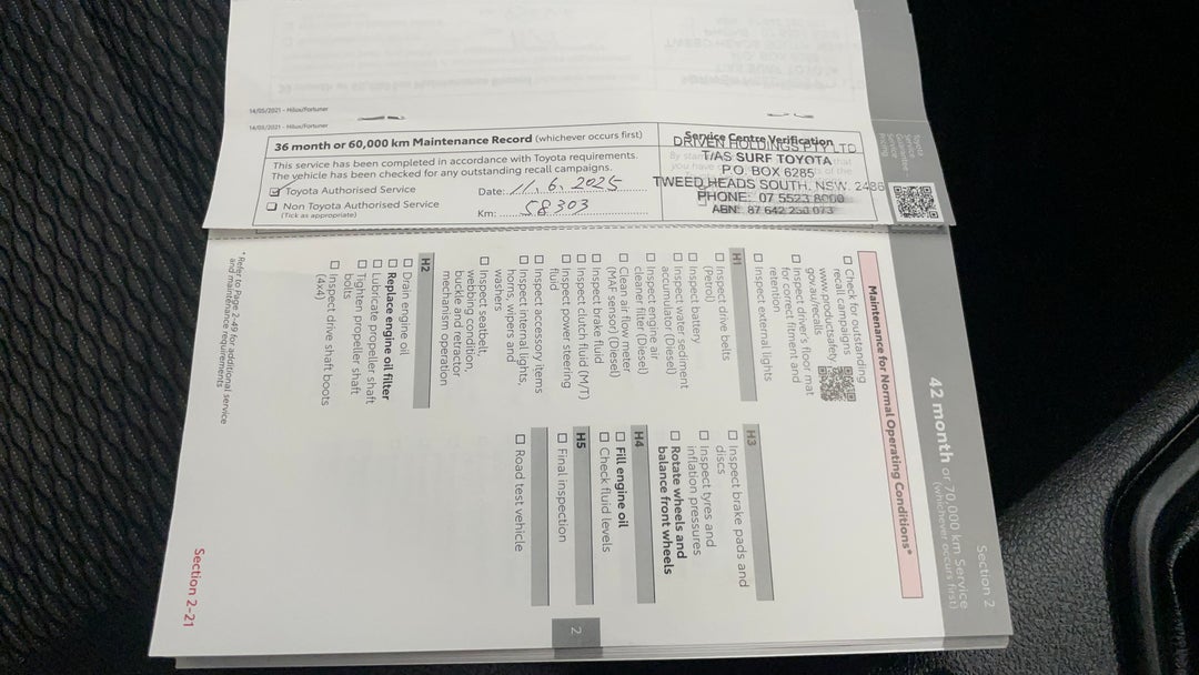 2022 Toyota Hilux Workmate Hi-rider (4x2), Manual, 62038 km, Service History