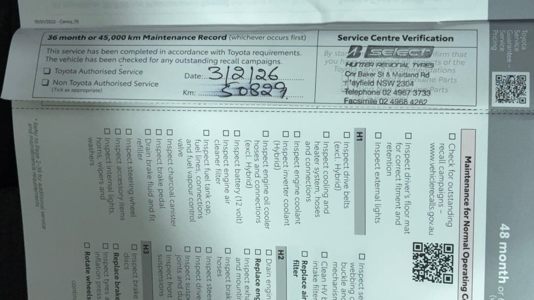 2023 Toyota Camry Ascent, Automatic, 51492 km, Service History