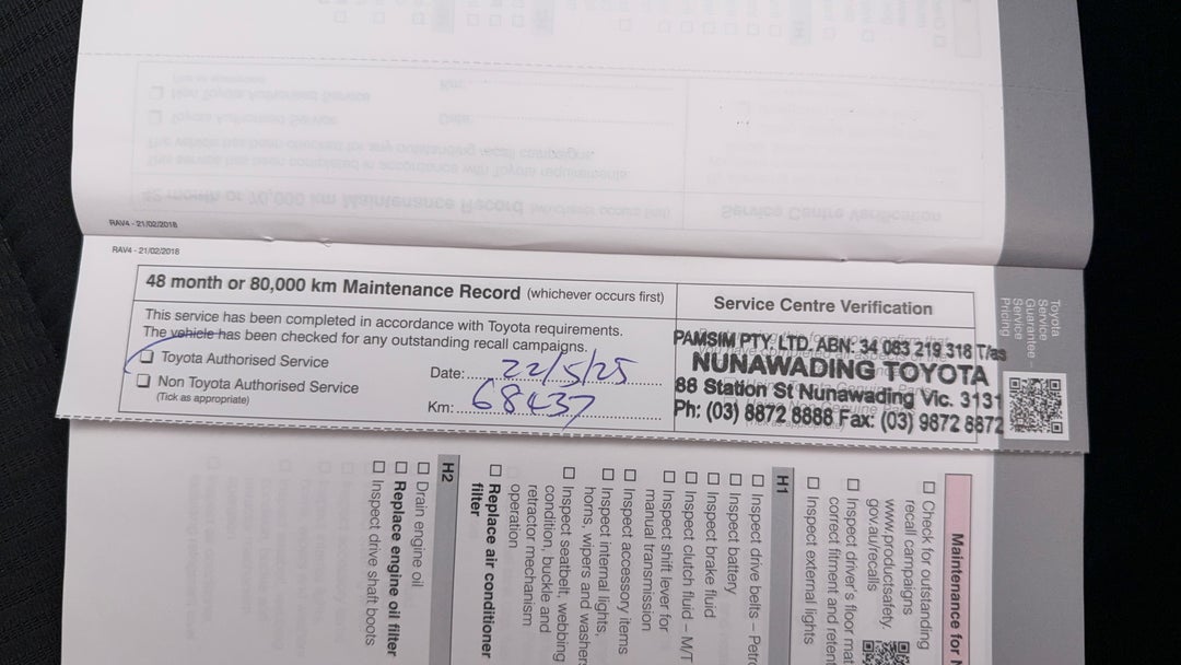 2018 Toyota RAV4 Gx (4x4), Automatic, 78533 km, Service History