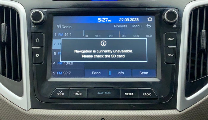 2018 Hyundai Creta SX AT 1.6 DIESEL, Diesel, Automatic, 91,017 km, Infotainment system - GPS Card not working/missing